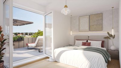 Anlage/Vorsorgewohnung: Klimaaktiv-zertifiziert, ca. 9 m2 Außenfläche, niedrige Betriebskosten, hauseigene Tiefgarage!