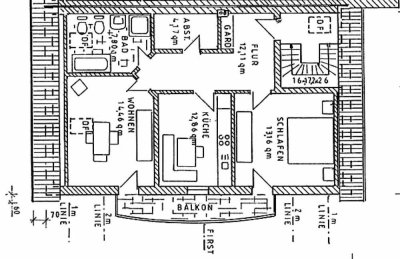 DG-Wohnung 2ZKB mit Balkon geeignet für max. 2 Erwachsene