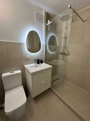 Neu renovierte und vollständig möblierte 1-Raum-EG-Wohnung mit Balkon