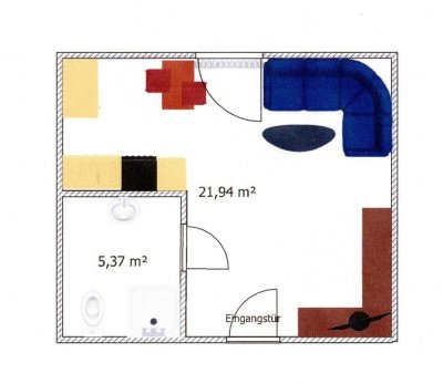 Freundliches und gepflegtes 1-Raum-Appartement in Gladbeck