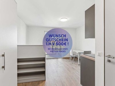 Wunschgutschein im Wert von 500 € geschenkt - Modernes, komplett möbliertes 1-Zimmer-Apartment!