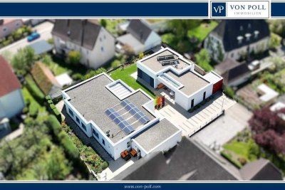 Moderne Bungalowanlage mit Einliegerwohnung, Wellnessbereich und Gartenidylle