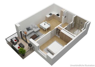 Betreute Seniorenwohnung mit Parkierung, Einbauküche undTerrasse