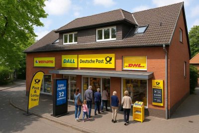 Post + DHL + Lotto Filiale + zwei große Familienwohnungen als stabile Investition