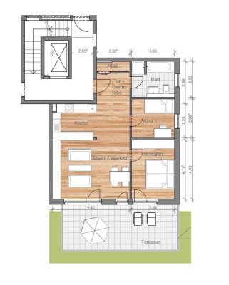 Exklusive 3-Zimmer-Terrassenwohnung mit hervorragender Anbindung