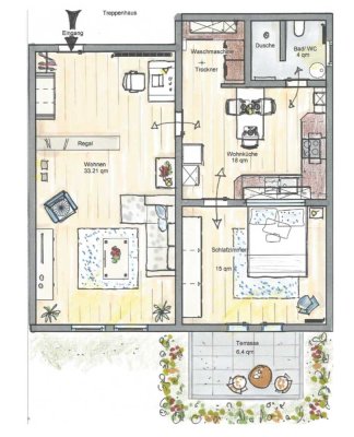 Sonnige, hochwertige 2-Zimmer-Einliegerwohnung für 1-2 Personen