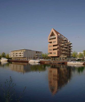 Trapezhaus "Alter Hafenspeicher" in Lingen: Exkl. 4-Zi.-Whg. / gehobene Ausstattung / Dachterrasse