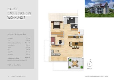 Einziehen und wohlfühlen! Durchdachte 3,5 Zi.-Wohnung im  Dachgeschoss Haus 1 Wohnung 7