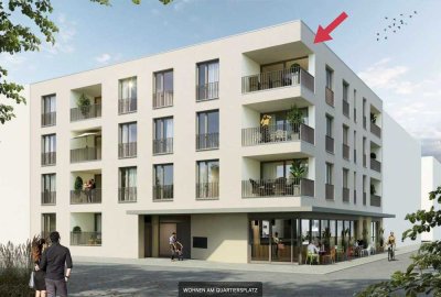 Lichtdurchflutete 3-Zimmer-Wohnung im Dachgeschoss mit Premium-Küche und Loggia in zentraler Lage