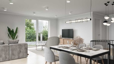 3-Zimmer-Neubau-Gartenwohnung mit Süd-West-Ausrichtung und Hobbyraum im Souterrain.