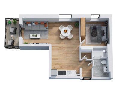 2 Zimmer Wohnung mit Balkon - nur mit Wohnberechtigungsschein