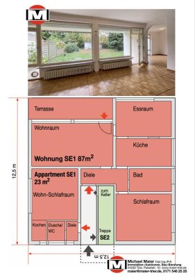 4 Zimmer Wohnung Trier-Mariahof, 470 qm Garten