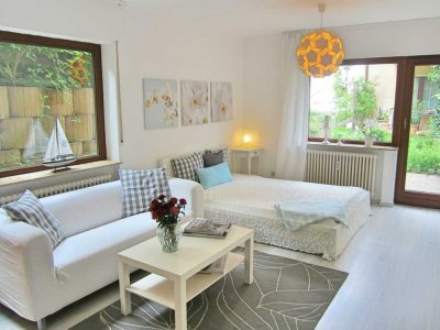 Modern möblierte 1-Zi.Whg. in LE-Stetten mit Stellplatz und Terrasse - ideal für Pendler/in