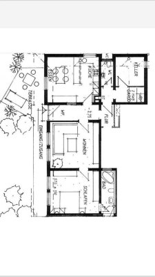 2-Zimmerwohnung mit Wohnküche, Garten und Terrasse in Traumlage
