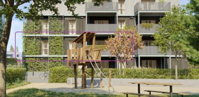 GRÜNE STADTVILLEN - 4 Zimmer mit Balkon - mit Sichtholz in der Wohnung! | Ruhe - Natur - Holz | Provisionsfrei!