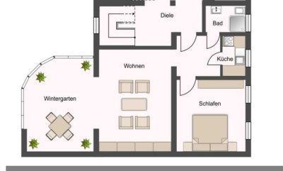 Großzügige 2-Zimmer-Wohnung in Alfter Volmershoven