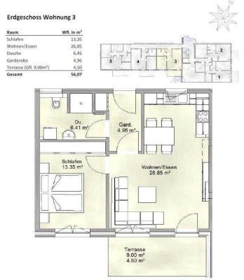 2 Zimmer mit Terrasse