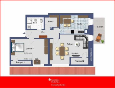 Renovierte 2,5-Zimmer Dachwohnung im Ortskern von Görwihl