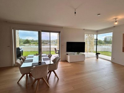 EXKLUSIVES WOHNEN IN „THE SHORE“ – MIT PRIVATEM GARTEN, TERRASSE &amp; DONAUBLICK UND GARAGE