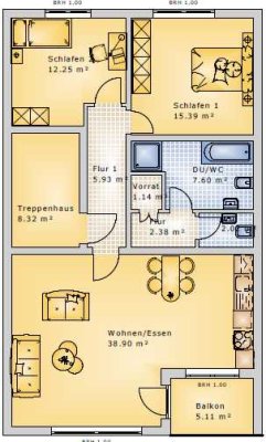 Helle, gut geschnittene drei Zimmer Wohnung in Raunheim (GG)