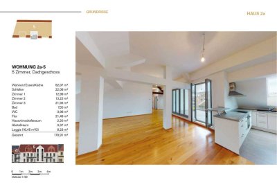 ***Luxuriöse 5 Zi.-Wohnung im DG, WE 2a-5 mit Balkon u. Loggia***