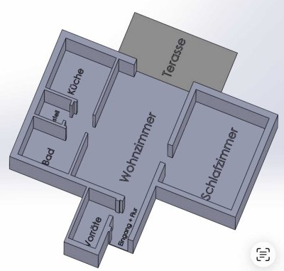 Vollständig renovierte 2-Raum-Souterrain-Wohnung mit und Einbauküche und Terrasse in Friedberg-Dorh.