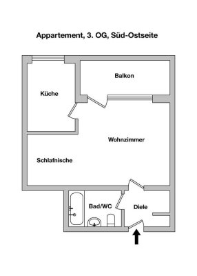 Schickes Wohlfühlappartement mit Balkon in ruhiger Seitenlage inDüsseldorf-Holthausen
