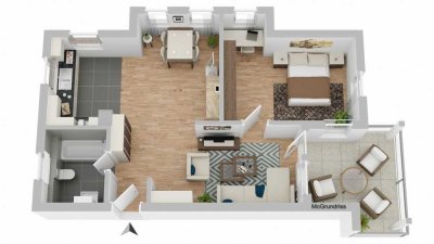Klein, fein und zentral: Perfekte 2 Zimmer mit Süd-Balkon