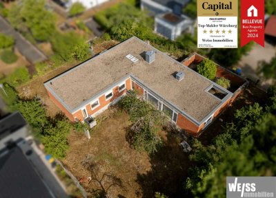 Großzügiger Flachdachbungalow mit 6-Zimmern und Garten in Gerbrunn