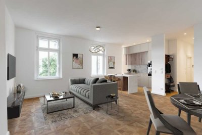 TOP SANIERTE 2-Zimmer Komfort-Altbau-WE, Balkon, ruhige Grünlage, Gartenhaus, Aufzug