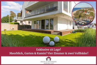 Exklusive 1A Lage! Meerblick, Garten & Kamin! Vier Zimmer & zwei Vollbäder!