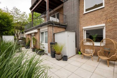 Much-Zentrum:
Modernisierte 4-Zimmer-Erdgeschosswohnung mit großer Terrasse