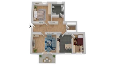 Seniorenwohnung, barrierearm, 3-Zimmer-EG-Wohnung in zentraler Lage