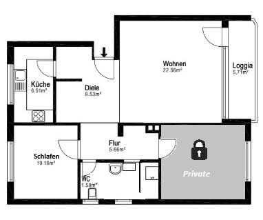 Temporäre Unterkunft 4-5 monate - Exklusive 2-Zimmer-Wohnung mit Einbauküche in Freising