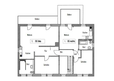 1.OG links, Wohnen auf liebevoll saniertem Vierseitenhof