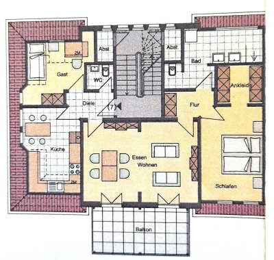 Sehr schöne 3-Zi.-Whg. im Dachgeschoss auf dem Erba-Gelände zu vermieten