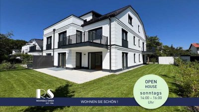 WOHNQUALITÄT (plus) . NEUBAUWOHNUNG mit großem Garten + taghellem Souterrain (inklusive 2. Bad)