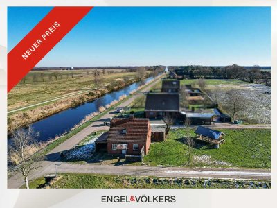 Großzügiges Grundstück mit Haus direkt am Ems-Jade-Kanal