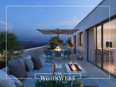 FREIRAUM³ – Luxuriöses Penthouse mit direktem Liftzugang &amp; 124 m² Panorama-Terrasse