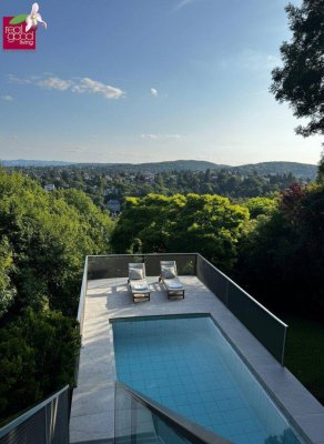 Wohngenuss mit Traumfernblick: Teilmöblierte Traumvilla mit Outdoorpool, Garten, Sauna, Jacuzzi Indoor, Tischtennistisch, etc.