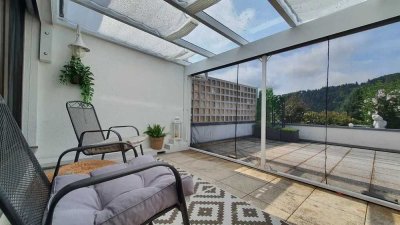 Exklusive Terrassenwohnung mit 37 m² Südwest-Terrasse in ruhiger Top-Lage von Neckarsteinach