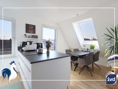 Luftig, frei und unbeschwert! Neubau-Maisonette-Wohnung mit Terrasse, Einbauküche, TG-Stellplatz