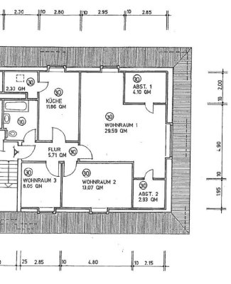 großzügige 3-Zimmer Wohnung im DG