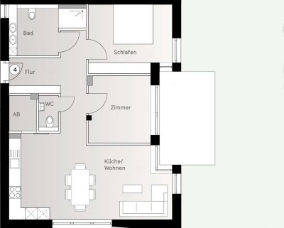 Moderne 3-Zimmer Wohnung mit Loggia in Merklingen