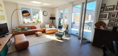 Sonnige 35m2-Dachterasse in bester Lage: Attraktive 4,5-Zimmer-Penthouse-Wohnung mit Top-Ausstattung