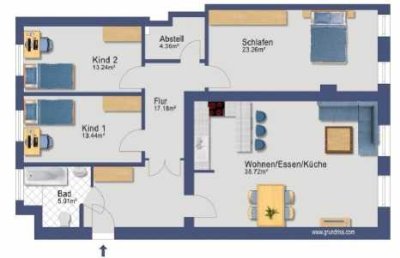 4-Zi.-Whg. mit Sauna & Stellplatz in zentraler Lage mit Schleiblick