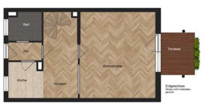 Kleine Wohnung in ruhiger Lage mit Terrasse und Garten