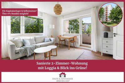 Sanierte 2-Zimmer-Wohnung mit Loggia & Blick ins Grüne!