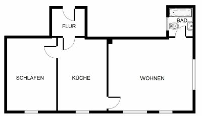 Frisch sanierte 1-Zimmer-Wohnung