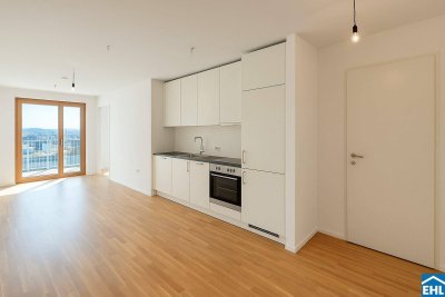 Sonnwendviertel: 2-Zimmer-Wohnung mit Balkon im 3. OG – Fitnessraum, Co-Working &amp; Rooftop-Terrasse inklusive!